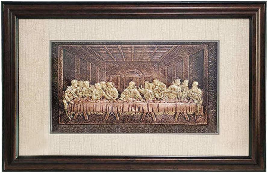 Genrico Last supper wall decor framed for home decoration Leonardo da vinci classic art, Dark Brown