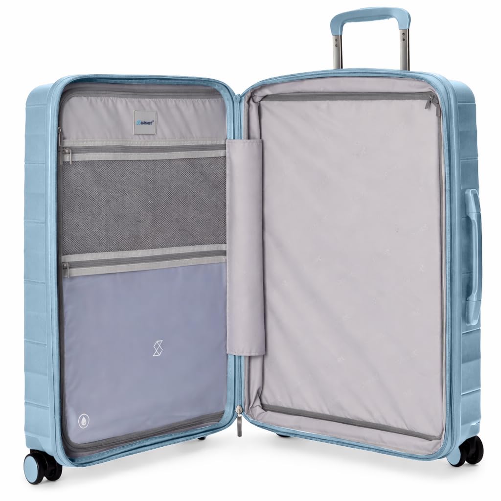 Urban Wave Maleta de Viaje Grande (23Kg) Expandible (78x50x30/35cm), Fabricada en Polipropileno, 4 Ruedas Dobles y Cerradura Combinación TSA. (Grande XL), (127L), (4.4kg), (Azul Claro).