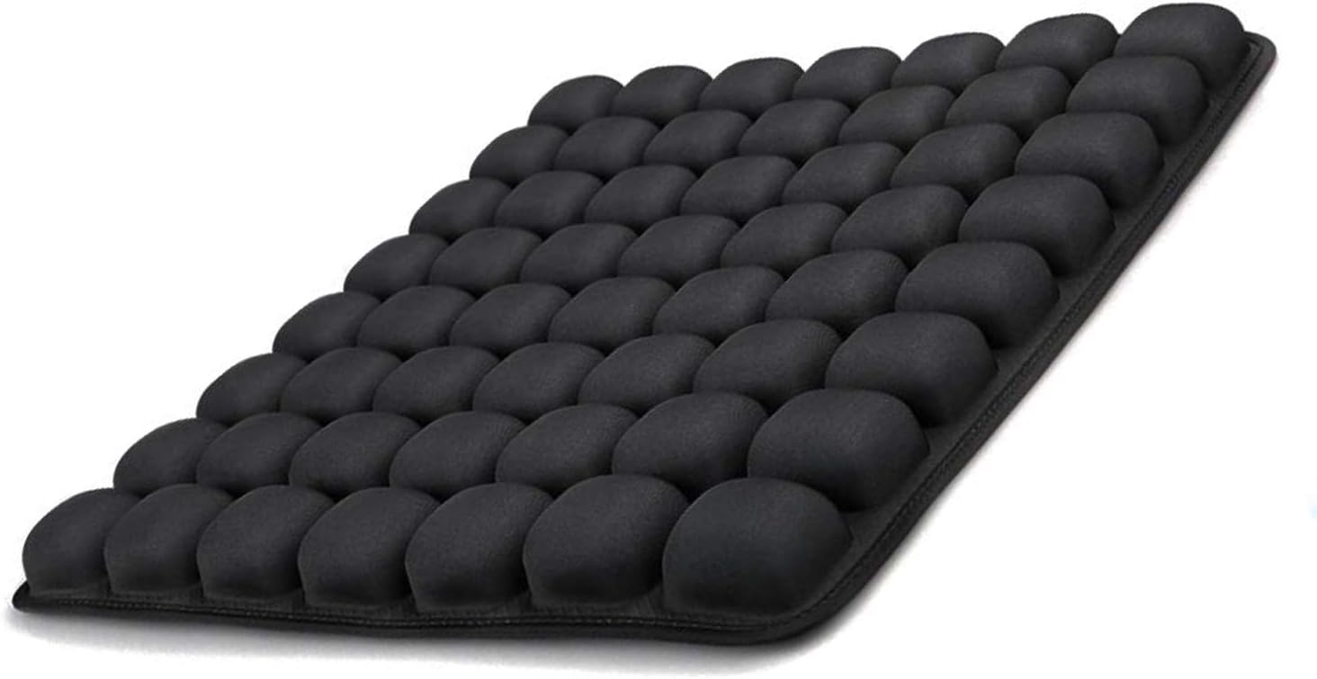 GRECUTE Air Inflatable Seat Cushion for Office Chair Car Seat Wheelchair and Daily Use Relieve Coccyx and Tailbone Pain 3D Air Cushion for Hip Stress Relief - 18" x 16" with Pump (Black)