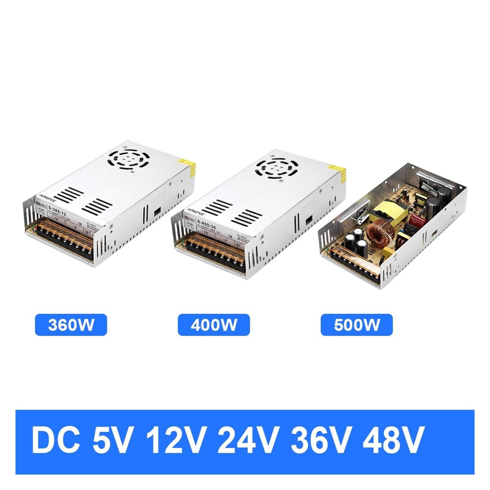 Fuente de alimentación conmutada, Fuente de alimentación LED DC 5V 12V 18V 24V 36V 48V 360W 400W 500W 600W, fuente de alimentación LED transformador AC-DC SMPS potencia del motor,para tiras de luces