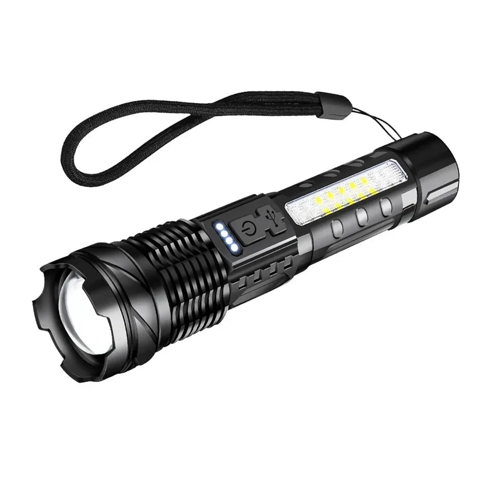 Rechargeable Torch, COB Strong Light Flashlight Portable Rechargeable Bright Household LED Lam for Camping,Hiking