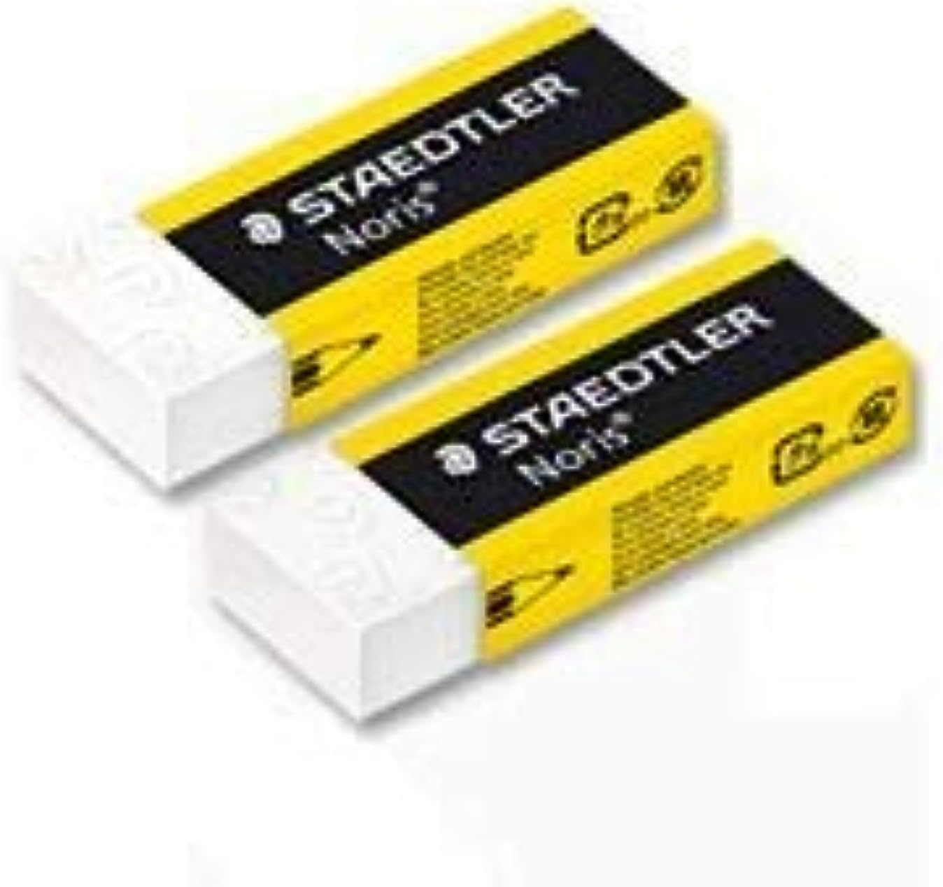 STAEDTLER NORIS PLASTIC RUBBER ERASER "Pack of 2"