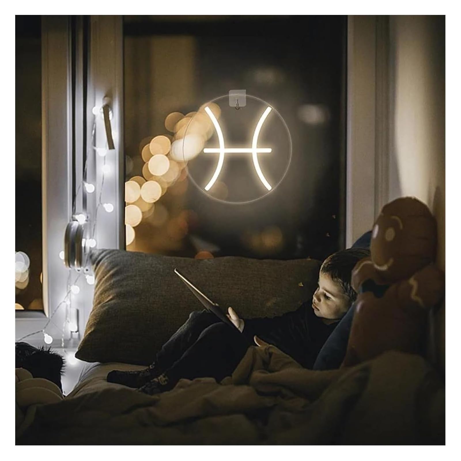 Insegne al neon Luci a LED Pesci e Gemelli Lampada a alimentata con interruttore Parete di casa(Pisces)