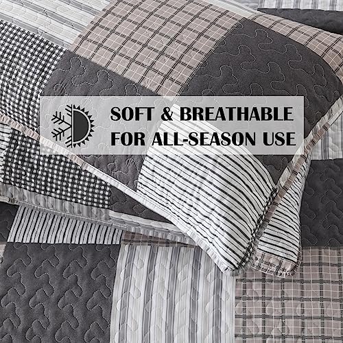Parure de lit en patchwork aux finitions soignées pour un couchage élégant