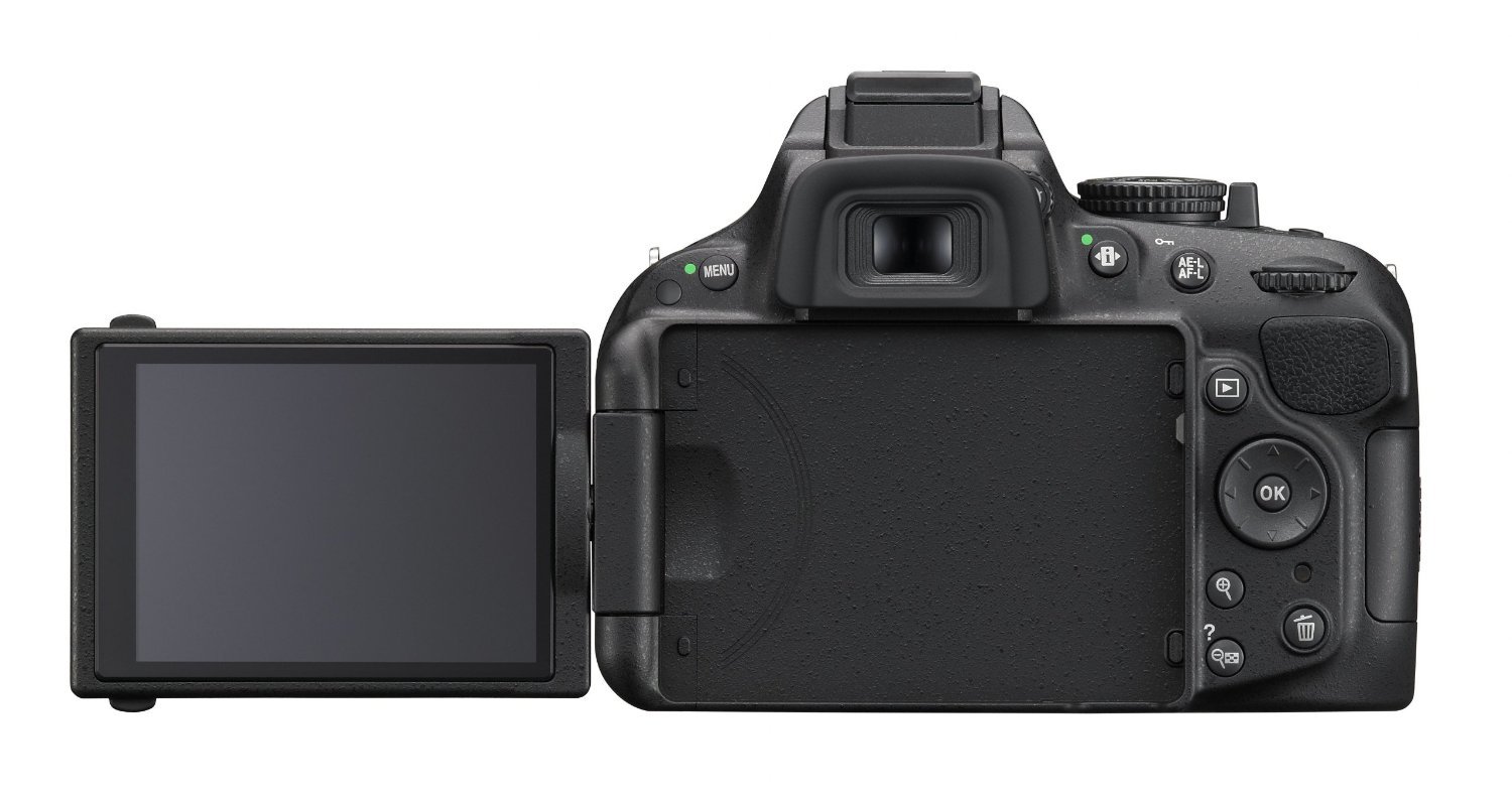 Nikon D5200 Nikkor 18/55 VR II Fotocamera Reflex Digitale, 24.1 Megapixel, LCD HD 3" Regolabile, Nero [Versione EU]