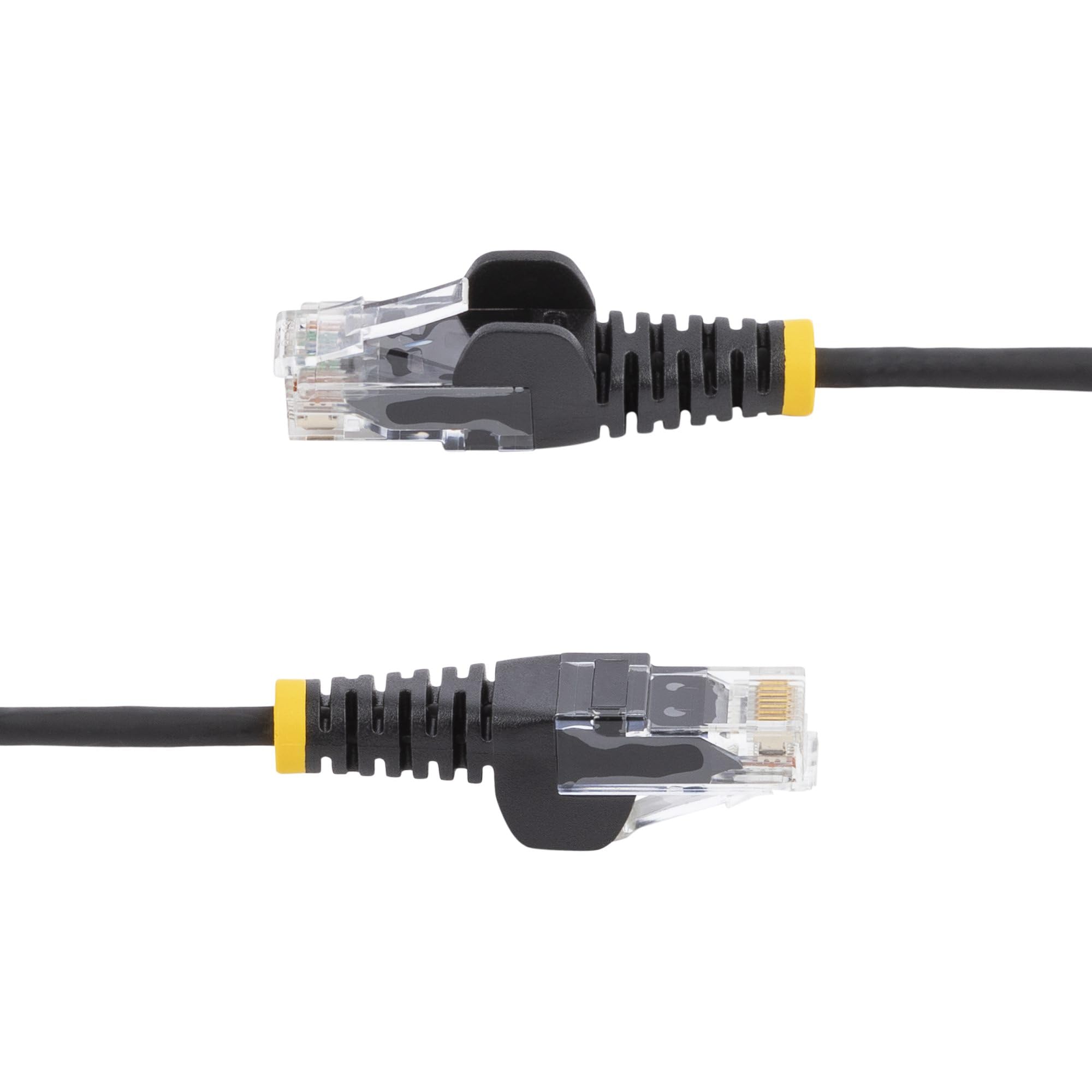 StarTech – Lot de 10 câbles de raccordement fins Cat6 de 22,9 cm, sans accroc, RJ45, LSZH, cuivre pur nu 28 AWG, noir
