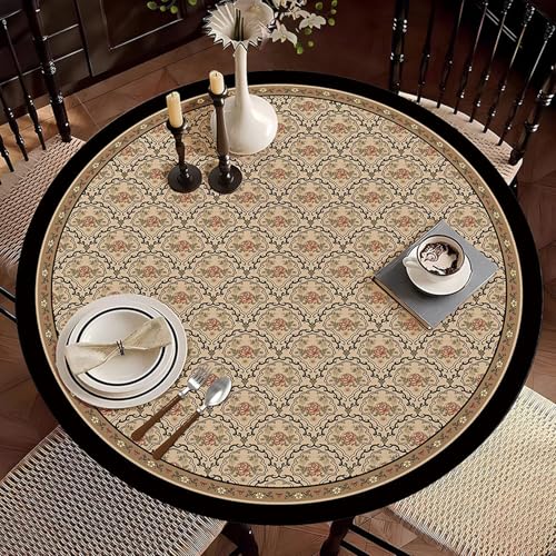 PUレザー製 テーブルクロス テーブルマット デスクマット ビニールクロス ビニールマット 95cm 円形 カラー11 防水・防油・耐久・耐熱 撥水加工 汚れ対策 サイズ選択可能 キッチン 家庭用 業務用 四季通用