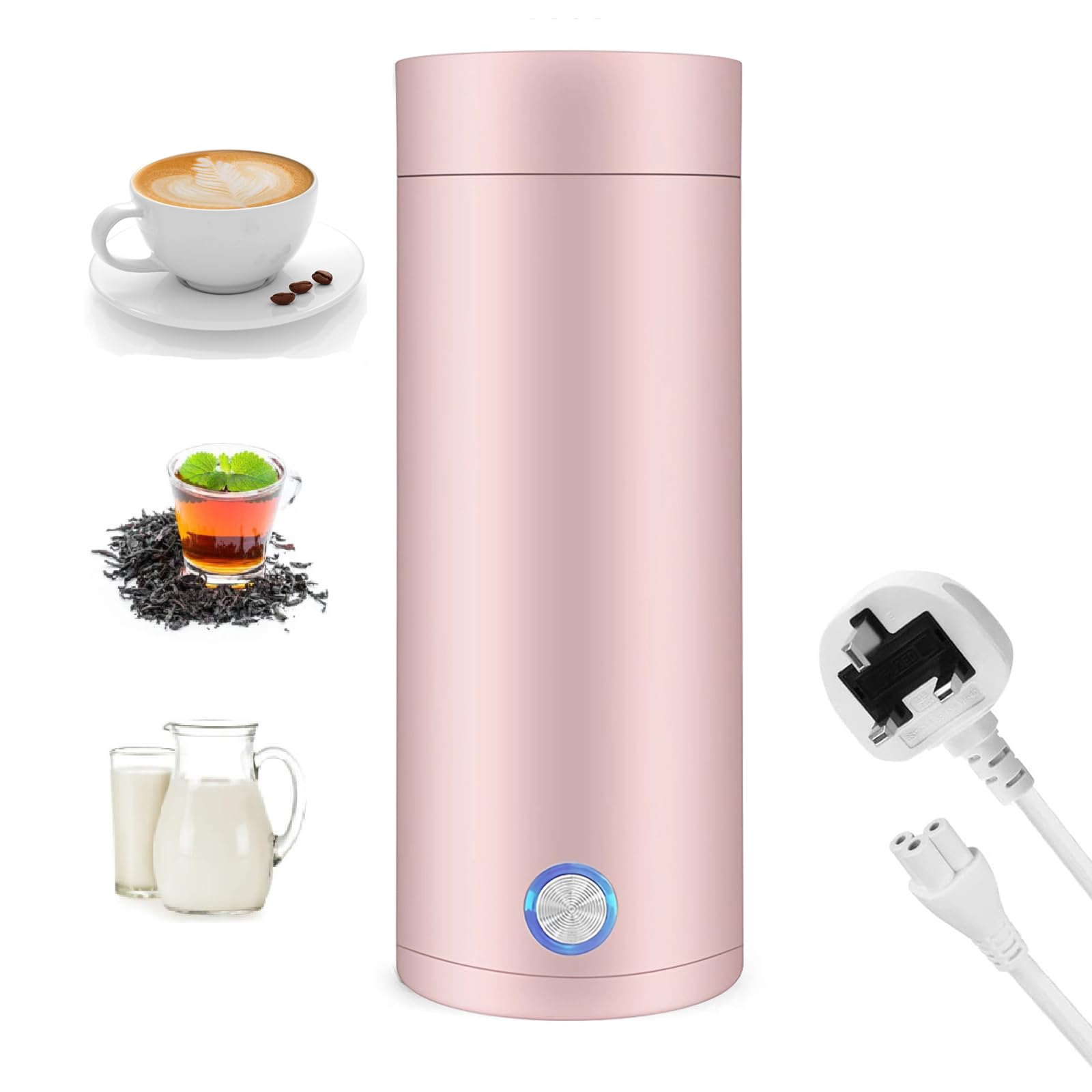 3-in-1 Portable Travel Kettle - Electric Water Heater for Tea, Coffee & Baby Milk, Automatic Shut-off, Food Grade