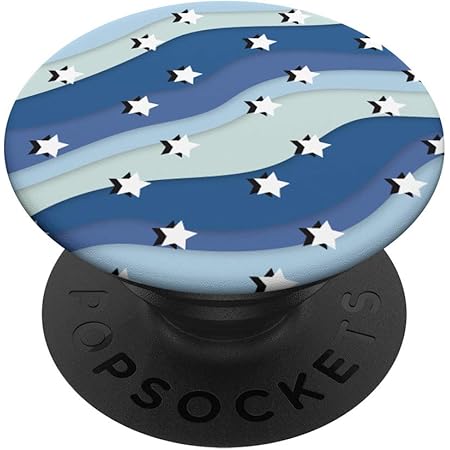 Amazon Com Aesthetic Pastel Waves With Stars In Blues And Light Blues Popsockets Popgrip Swappable Grip For Phones Tablets Cell Phones Accessories