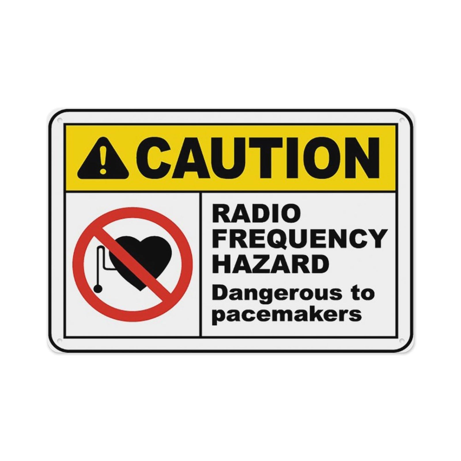 Peiyeety A06 Dangerous To Pacemakers Sign Aluminum Tin Warning Signs For Home Outdoor Garden 12X16 Inches