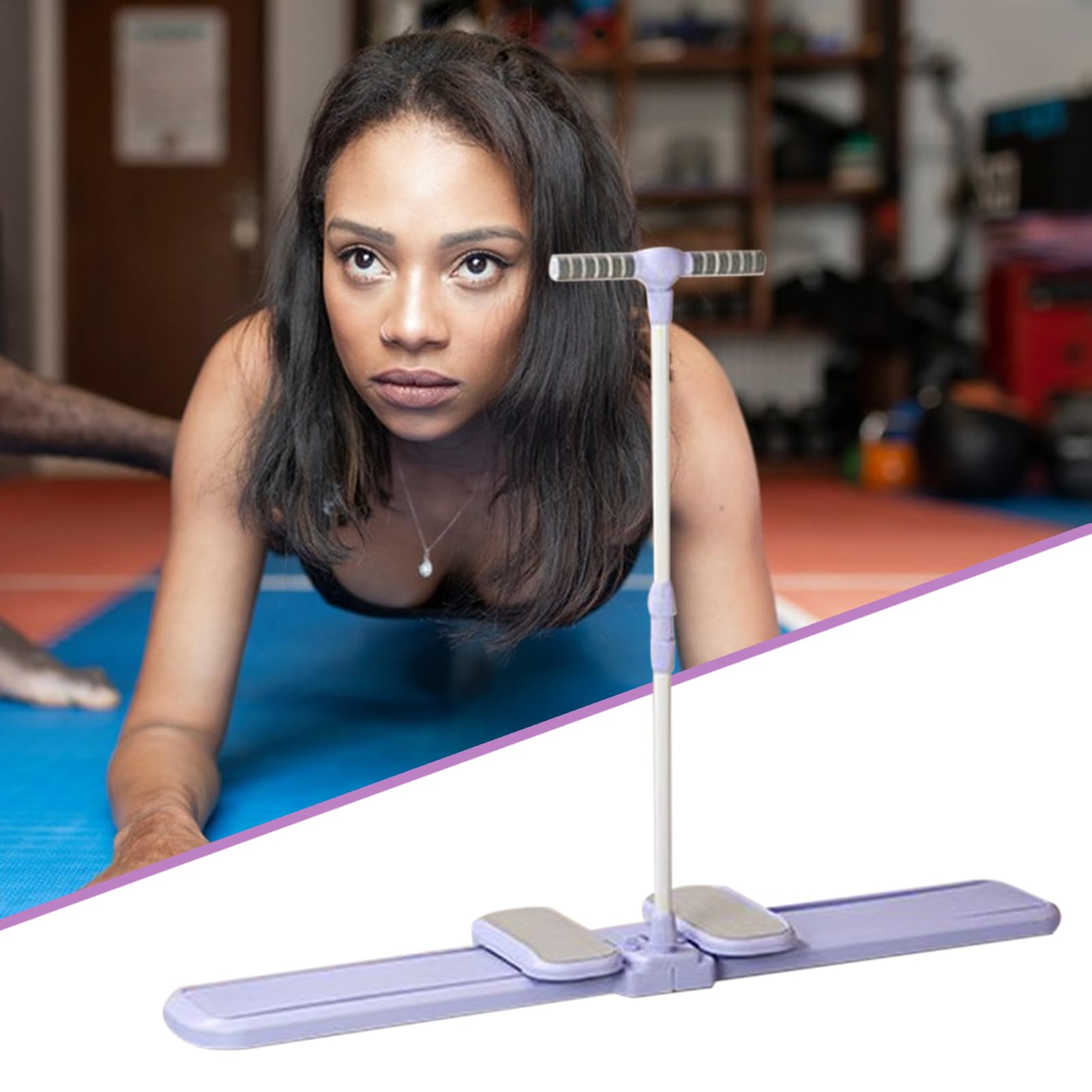 Genérico Trainingsgerät für das Skitraining, zusammenklappbar, geräuscharmes Beintraining, Fitness-Ski-Maschine für Frauen, für Gesäß und Training