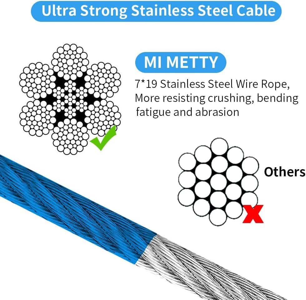 Mi Metty Dog Tie Out Cable, Chew Proof Dogs Runner Cable, Heavy Duty Dog Tether - Image 3