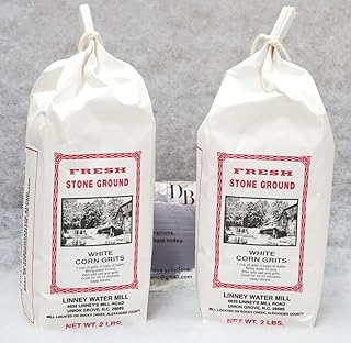 Linney's Mill White Corn Grits Fresh Stone Ground 2/2 lb Bags