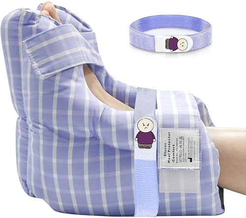 Protector de talón para alivio de llagas por presión, almohada de pie para llagas de cama para dolor y lesiones en el talón, adecuado para ancianos,