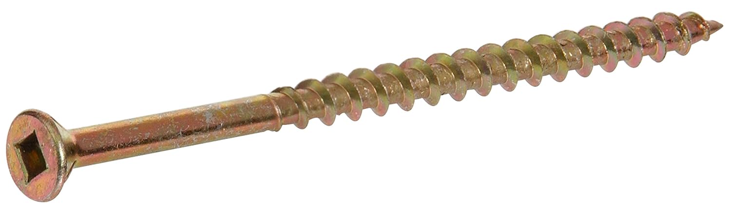 Hillman 48260 8 X 3-Inch Square Drive Multipurpose Wood Screw, 250-Pack, Yellow Zinc