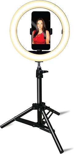 Dracast Halo Plus Series LED100  Kit de luz LED compacto y regulable de 10 pulgadas con soporte para teléfono y soporte de luz  Bicolor 2700K-5600K disponible en Yaxa Colombia