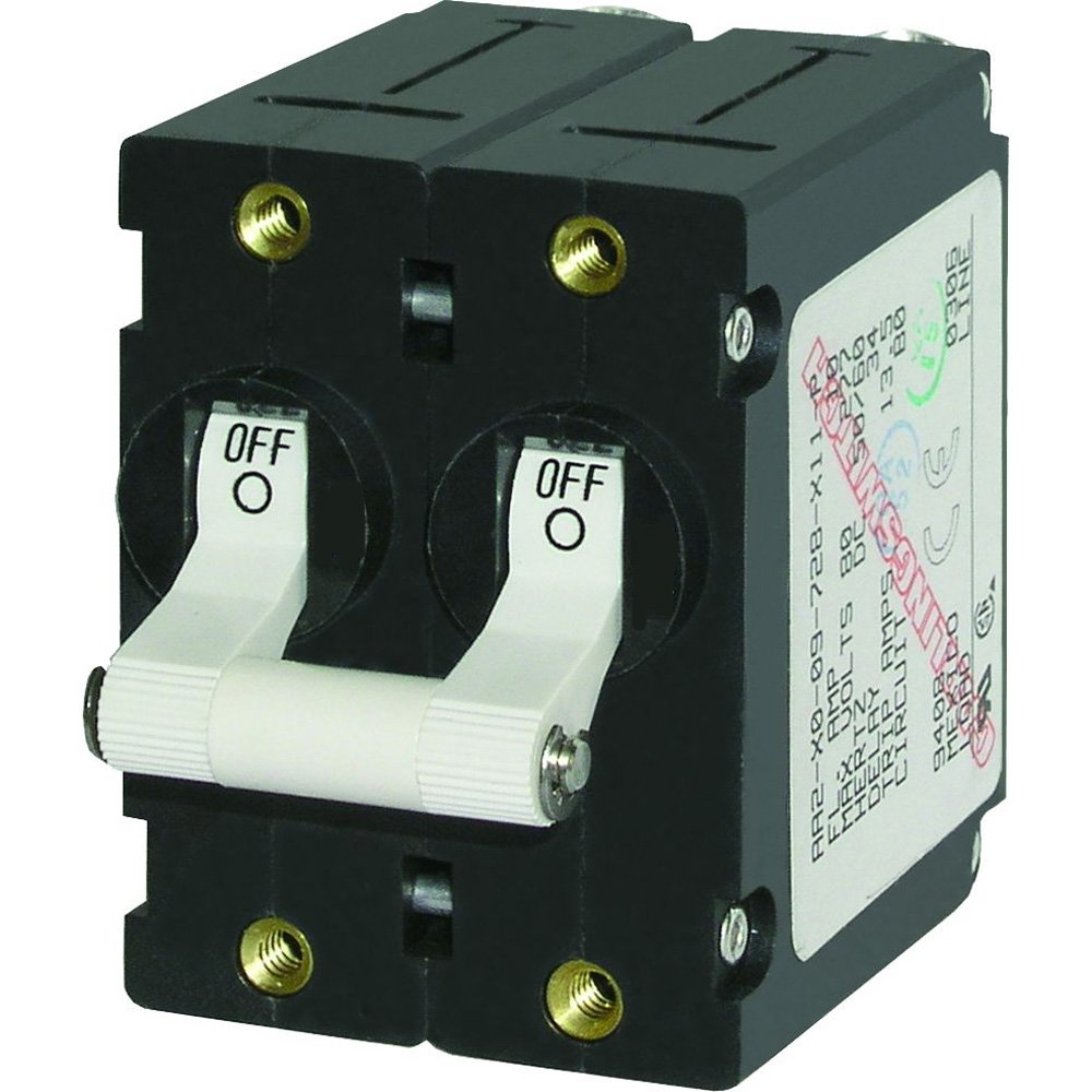 Blue Sea Systems 7238 A-Series - Disyuntor de palanca blanco, doble polo, 30 A
