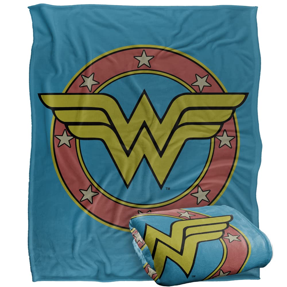 WONDER WOMAN Circle W Silky Touch Super Soft Throw Blanket 152 x 127 cm