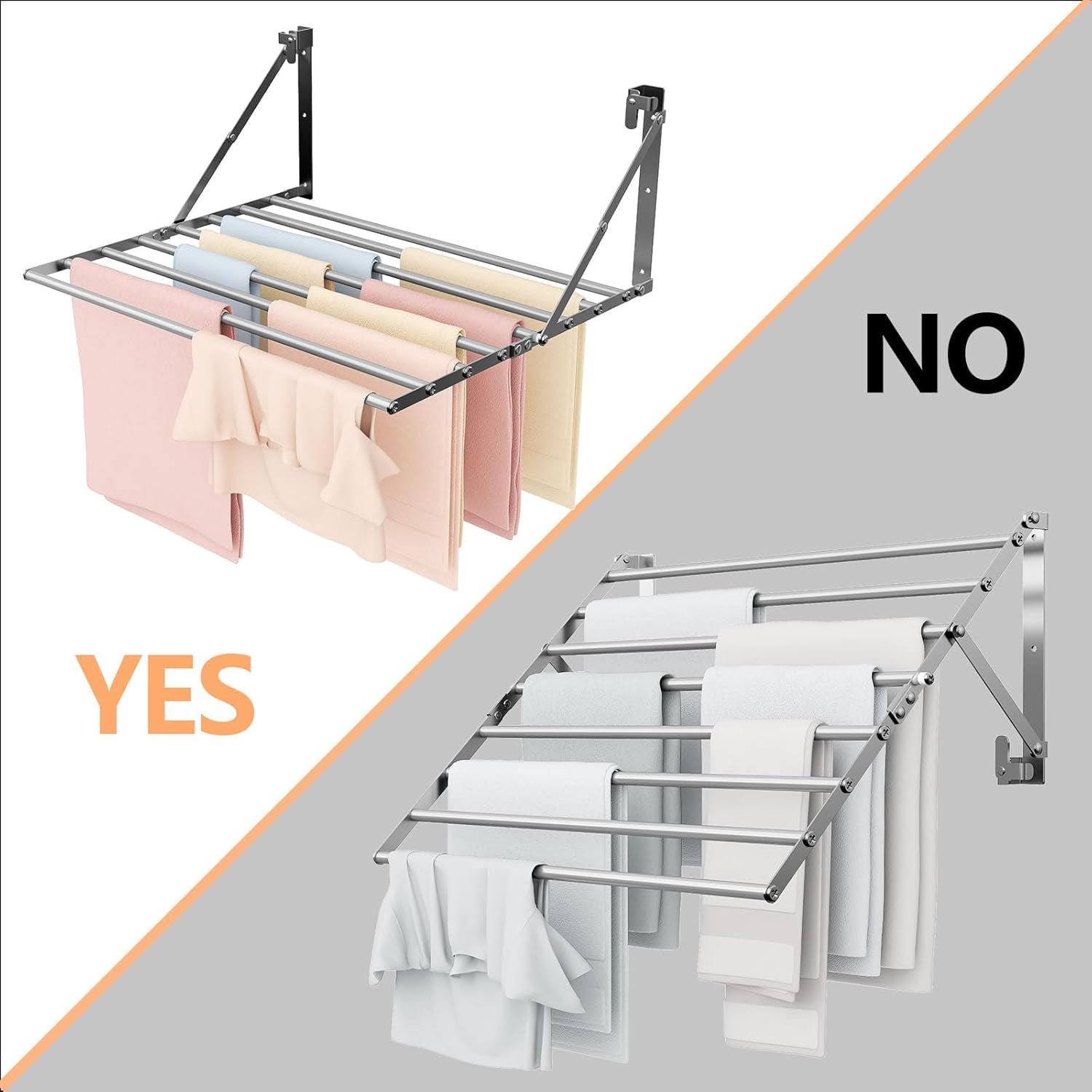 Innotic 2PCS Wäscheständer Wandmontage Klappbar, Wäschetrockner Wand