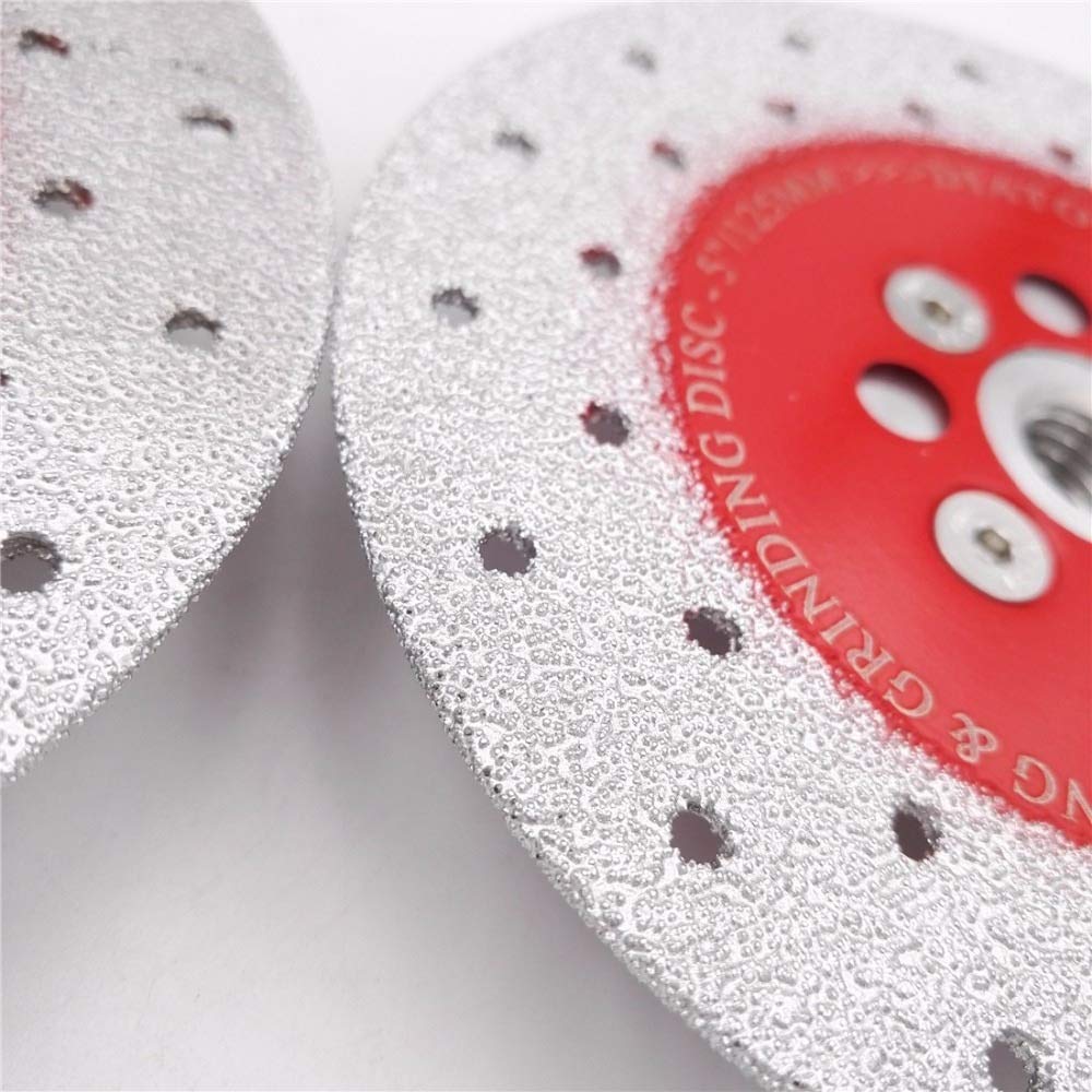 Doppelseitige vakuumgelöteten Diamant-Ausschnitt-Schleifscheibe M14 Gewindeschneid Shaping Polierstein Porzellan Räder Schleifscheibe (Color : 125mm, Size : 2pcs)