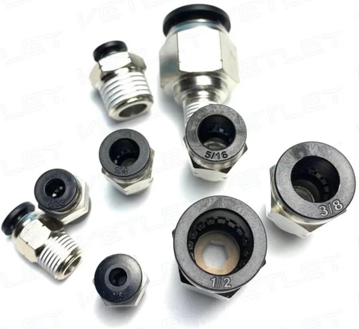 10PCS PC Pneumatic Quick Connector Black Cop NPT Thread 1/8" 1/4" 3/8" 1/2" External Zinc Thread Pipe Water Air Connector(1l2-NPT1l2)