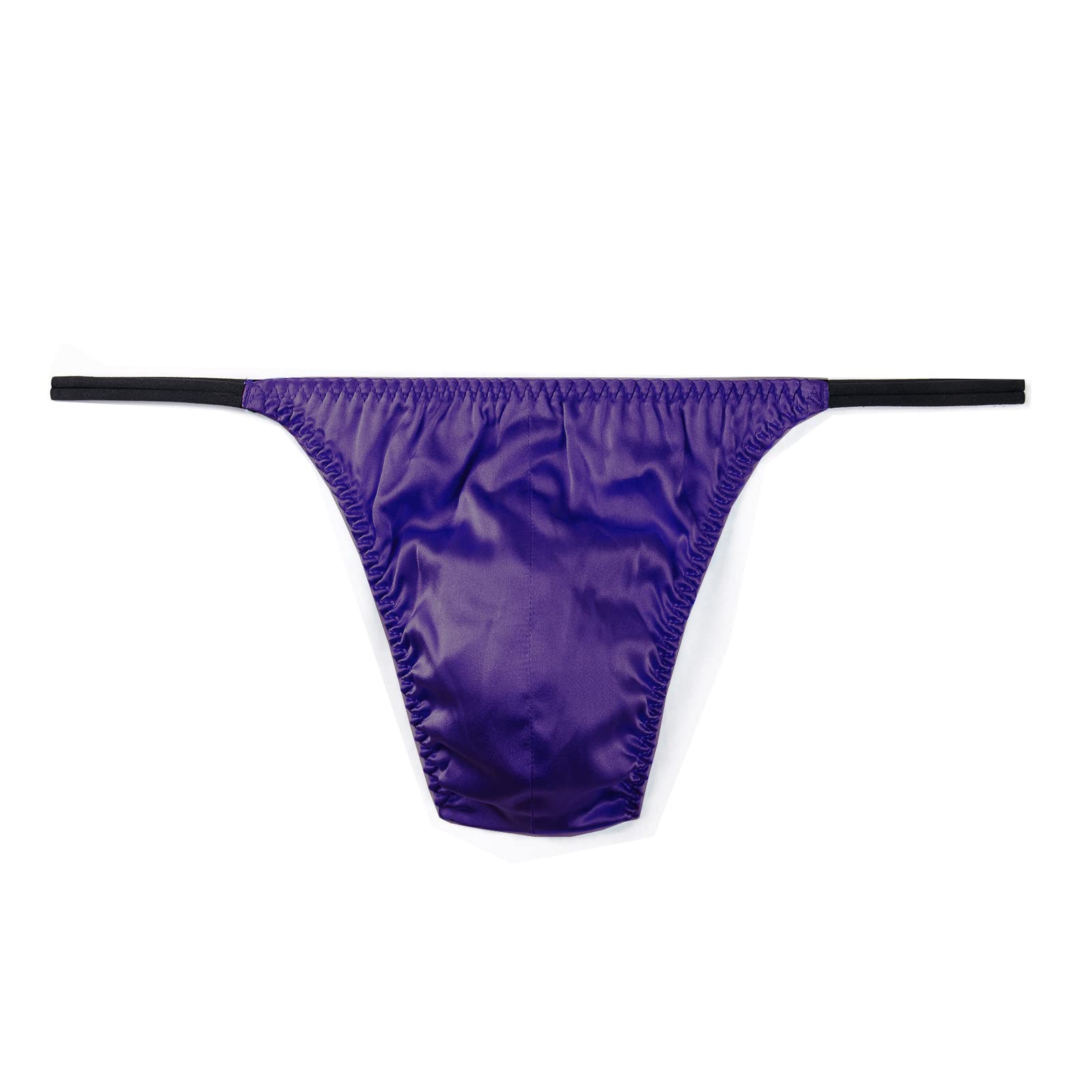 SilRiver Men's Silk Satin Thong Pouch T - Back Bikini G-String Underwear