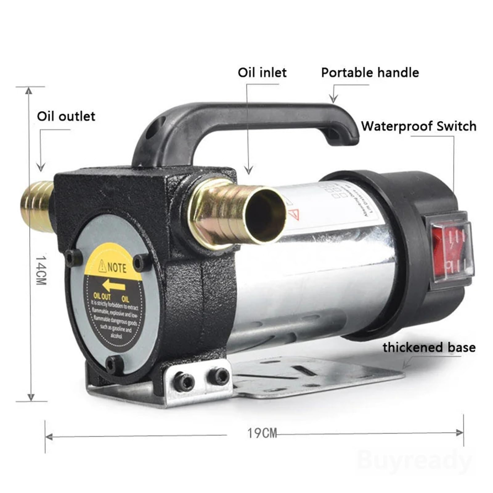 Pompa elettrica for pozzo di petrolio 12V 24V 220, piccolo distributore di carburante, pompa autoadescante for unità di pompaggio positiva e negativa per olio per trasformatori diesel-cherosene(220,P