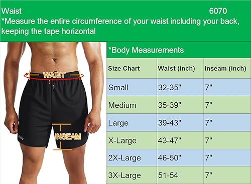 Miniatura 3 de NELEUS Men's 2 in 1 Running Shorts with Liner,Dry Fit Workout Shorts with Pockets