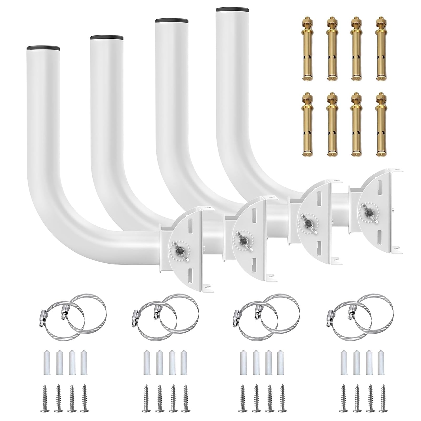 4Pcs Universal Wireless Bridge Mount, Outdoor Pole & Wall-Mount Bracket for J Pole Antenna, Security Camera, and AP Access Point