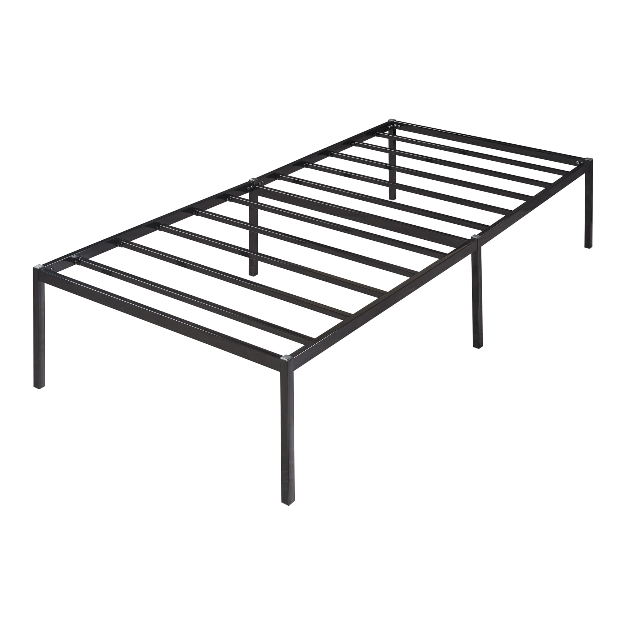 [en.casa] Vårdö łóżko 90 x 200 cm, metalowa rama łóżka, łóżko pojedyncze, rama łóżka ze stali, kolor czarny