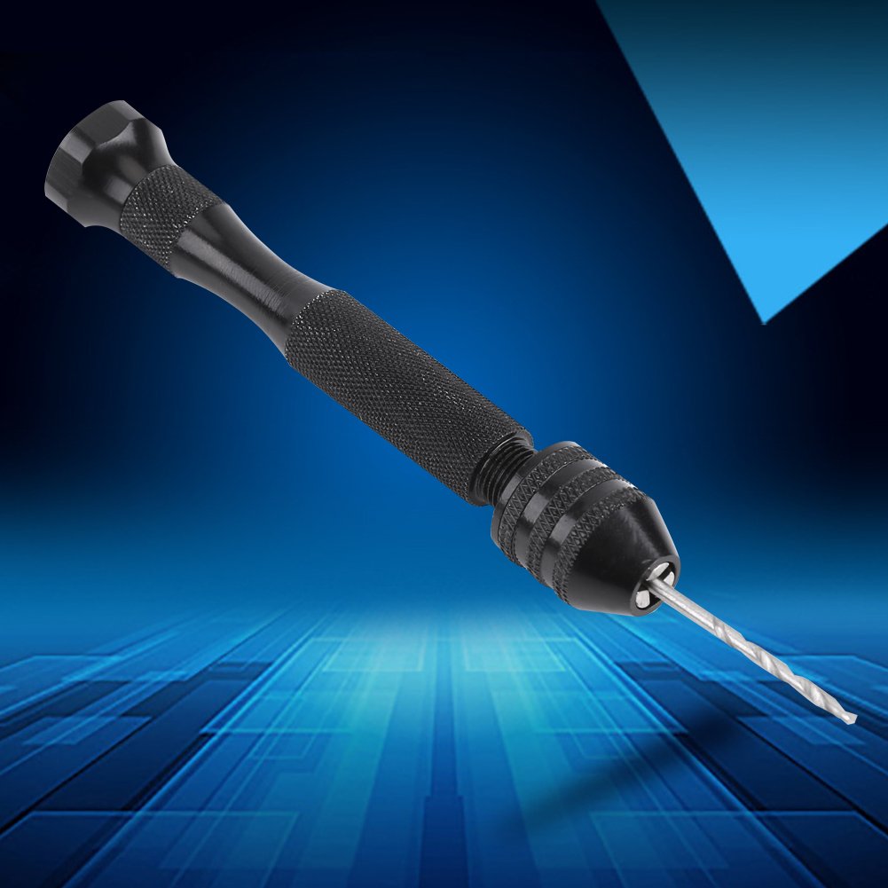 Respicefinem Mini Hand Drill Manual Wide Grasp Range Chuck Hand Twist Drill with 10 High Speed Steel Drill Bits Wood Drilling Tool For Resin Wood Plastic Rubber