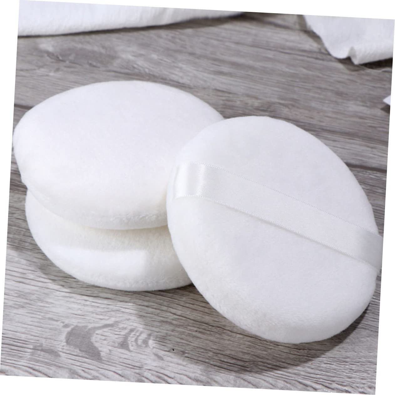 SHERCHPRY 6Pcs Round Fluffy Makeup Powder Puff Soft Velour Cosmetic Tool for Face Powder Loose Powder Application for Home Use Beauty Salons Skin Friendly Compact