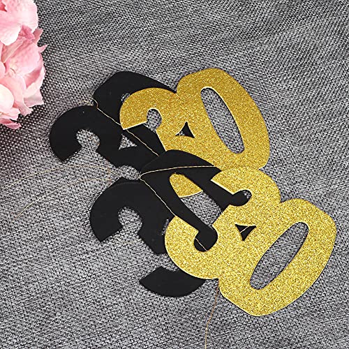 Carta Pendurada Bandeiras de Corda Acessório de Decoração Artesanal, 2 Peças Banner Pendurado Número