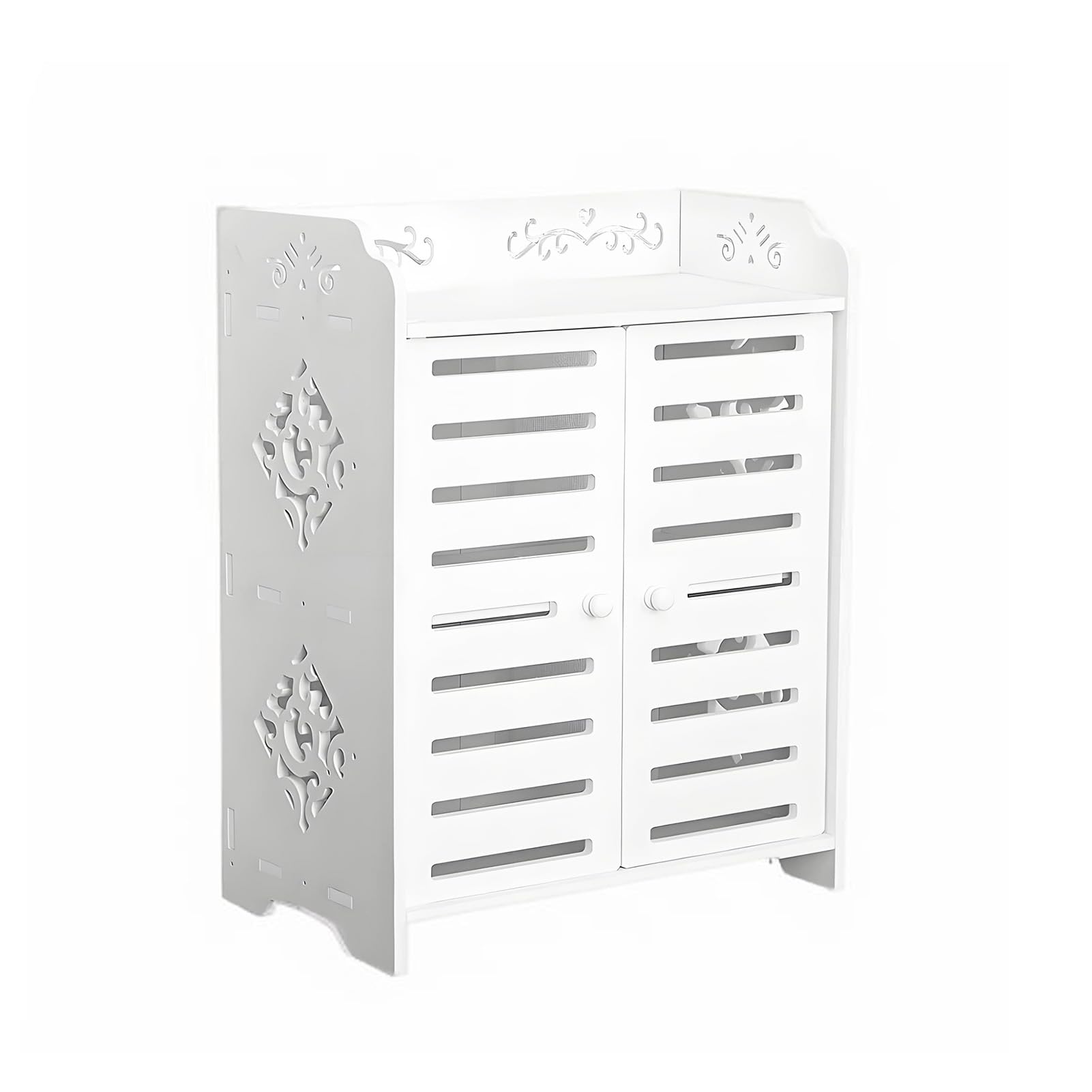 M.J COMFY-LIFE Shoe Storage Cabinet Wooden Storage Rack For Entrance Bedroom Living Room White Durable Storage Cabinet Space Saving Shoe Rack Waterproof Shoe Organiser (S)
