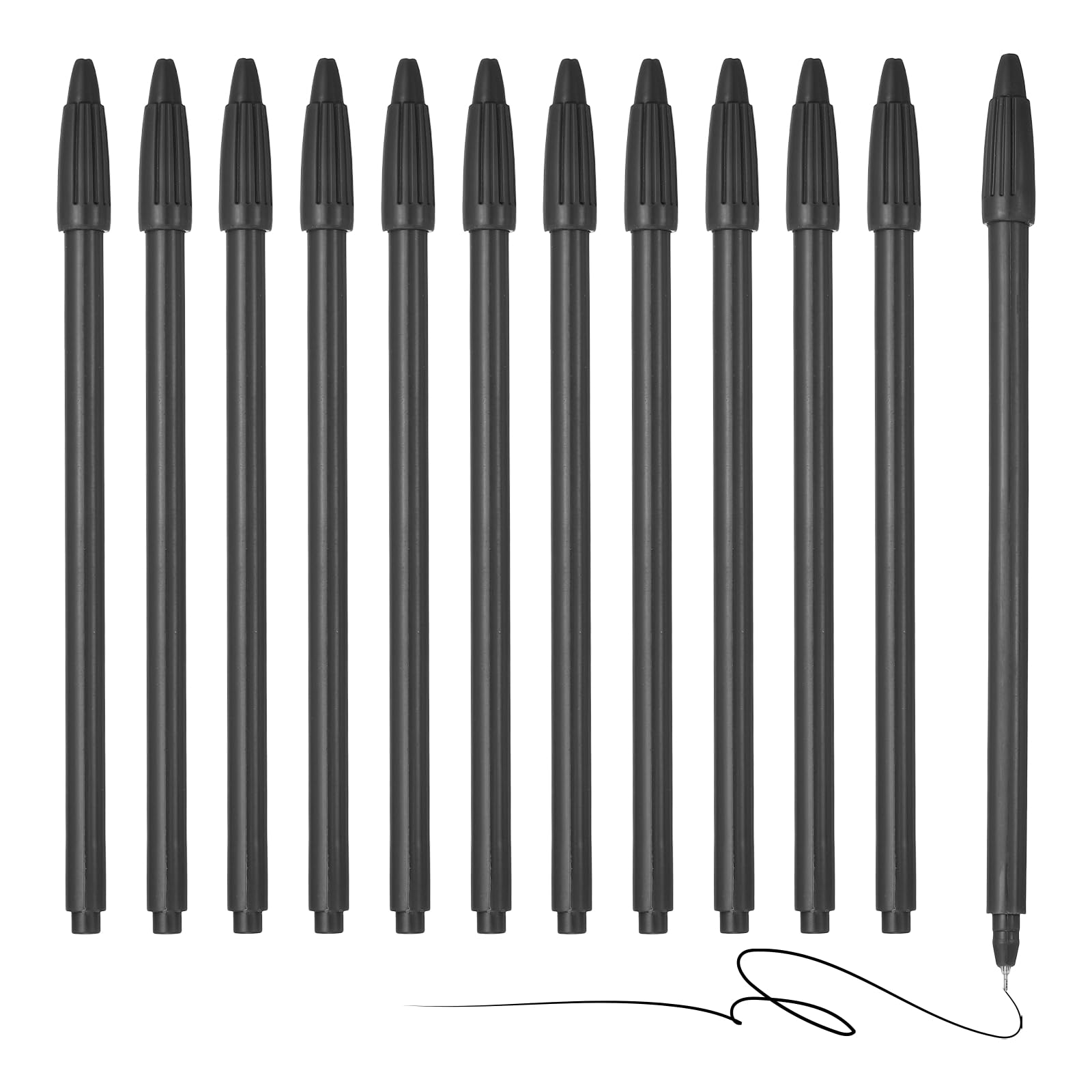 PATIKIL 12Pcs Colored Gel Ink Pens, 0.5mm Black Gel Ink Ballpoint Pens Fine Point Smooth Writing for Journaling Notebook Office Stationery Drawing Teachers, Black โ image 1