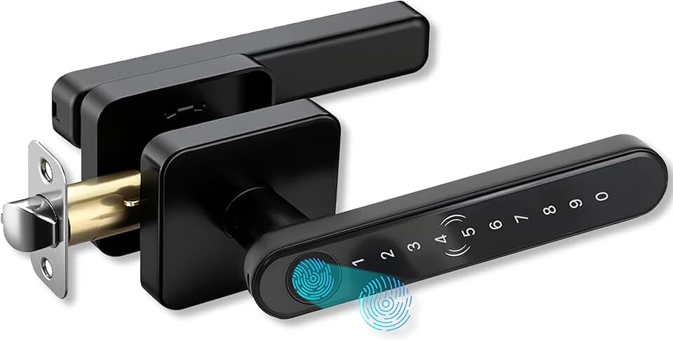 5 Em 1 Fechadura Inteligente Digital Biométrica Reconhecimento de Impressões Digitais, Eletrônico Inteligente Biométrica Tuya App