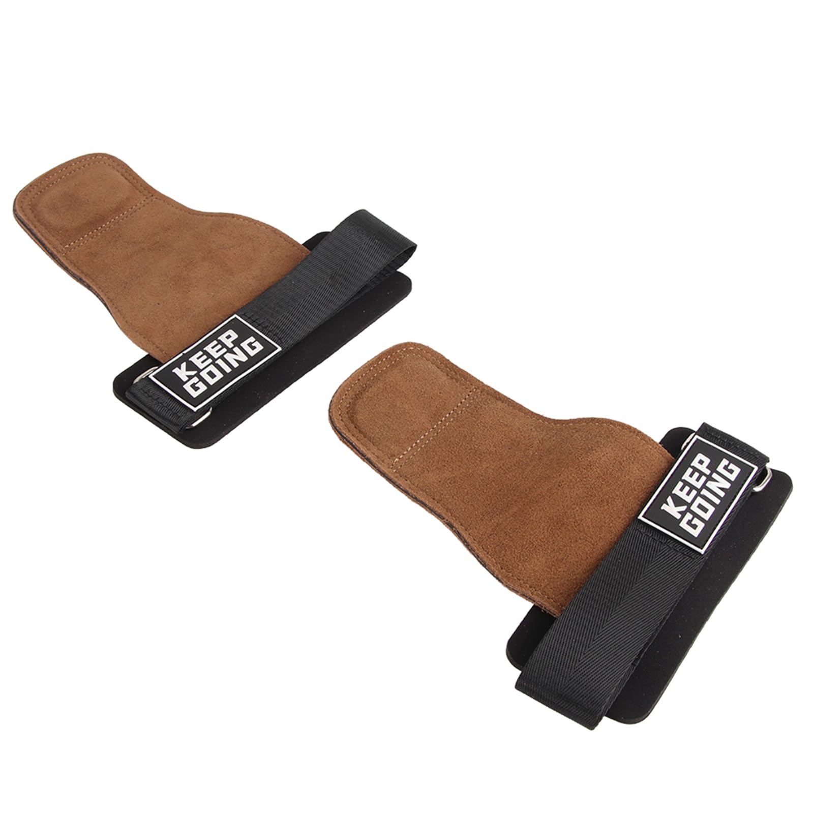 RASTKY Horizontal Bar Hand Grips Comfortable Cow Leather Gymnastics Palm Protector for Pull Ups Brown 2 Pcs