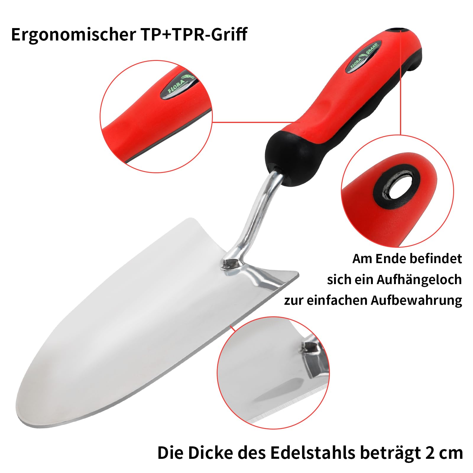 FLORA GUARD Gartenschaufel Mit Zackenkante - Pflanz Produktbild-Vorschau 7