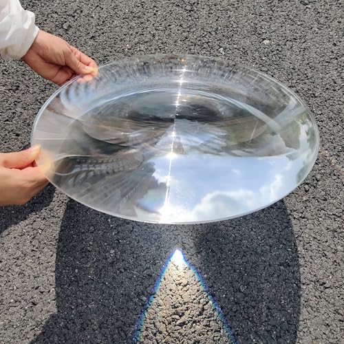 Image of Fresnel Lens Large, Diameter 400mm(15.74 inch), Focal Length 240mm(9.44 inch), Solar Death ray for Physics Classroom, Magnifiying Sheet Fire Starter for Solar Heating, Solar Oven, Acrylic Lens (not Glass)