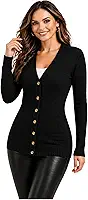 Casaco Feminino de Tricô Manga Longa Elegante Ajustado Blusa de Frio Feminina com Botões cardigan