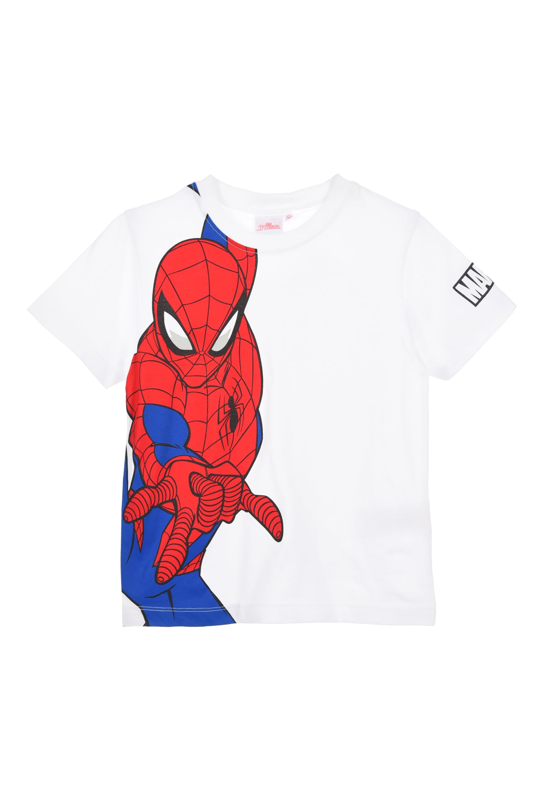 Marvel T-Shirt Spiderman, Maglia a Maniche Corte con Stampa Uomo Ragno, per Bambini, 100% Cotone
