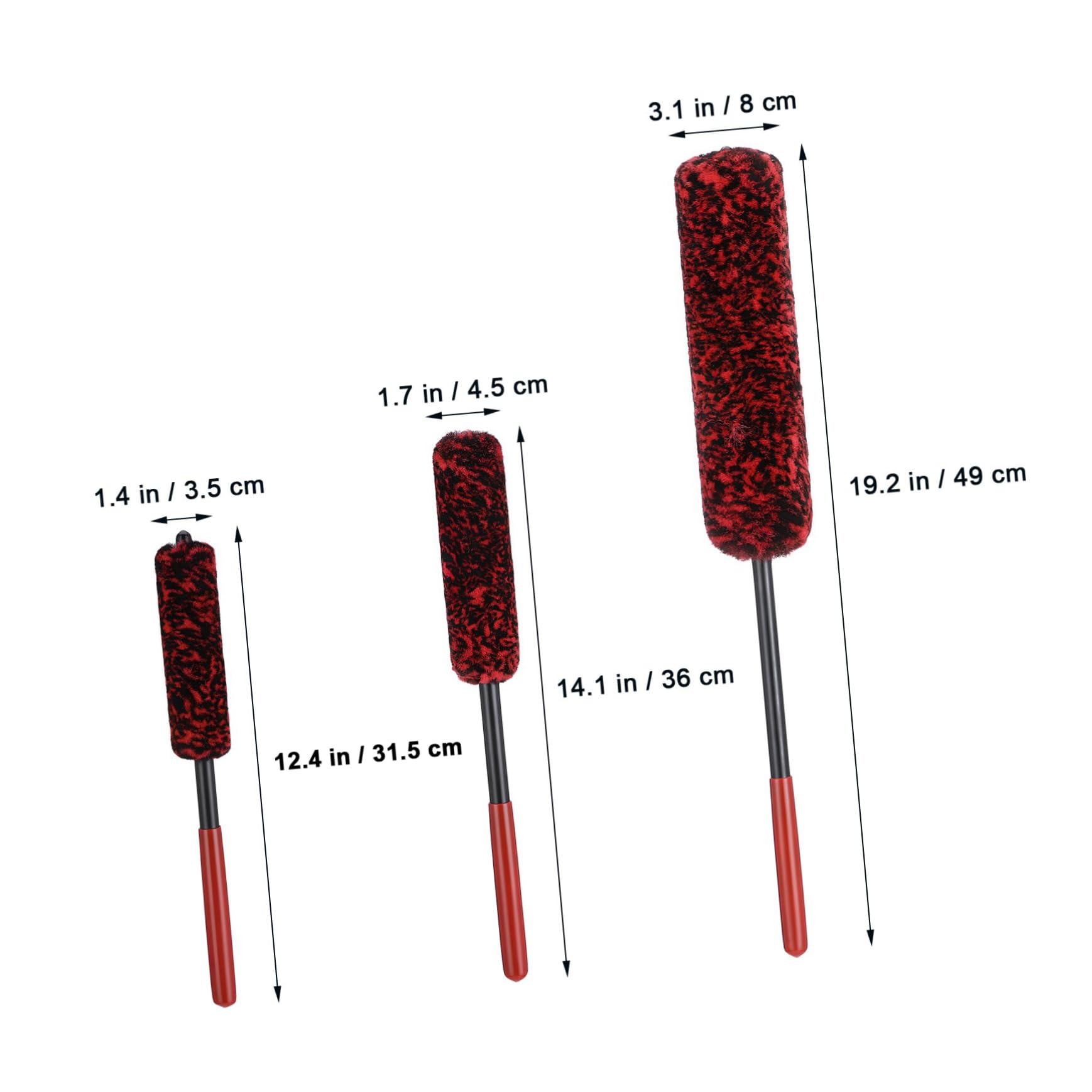 Cabilock 3 Series Cepillo De Limpieza De Neumáticos Depurador De Llantas Fuerza Fregar Lavar Limpiador Auto Detallado Cepillo De Rueda Chico Herramientas De Limpieza Rojo Lana 3 Piezas*3