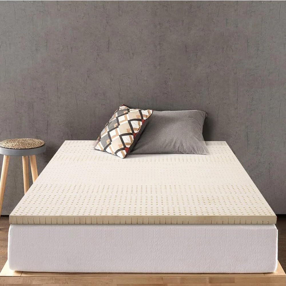 AVI 2 Inch 100 Natural Latex King Size Mattress Topper with Removable