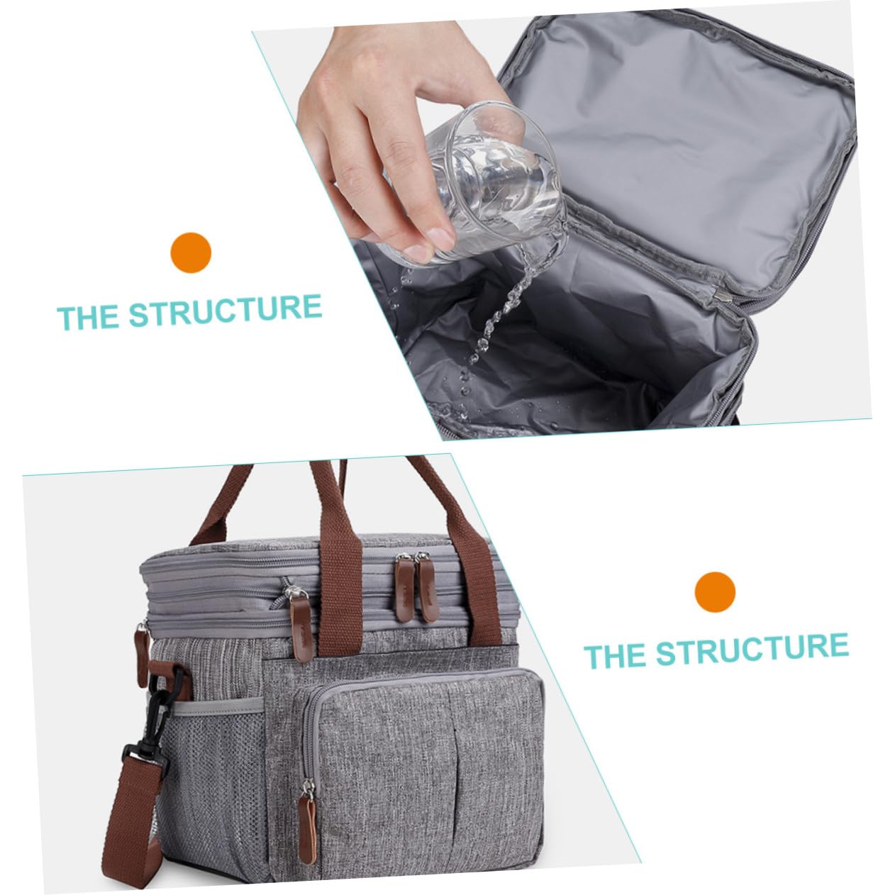 Wasserdichte Lunchtasche Tragbare Bento-tasche Outdoor-lunchbox Netztaschen für Servietten und Snacks für Brotdose Obst und Utensilien