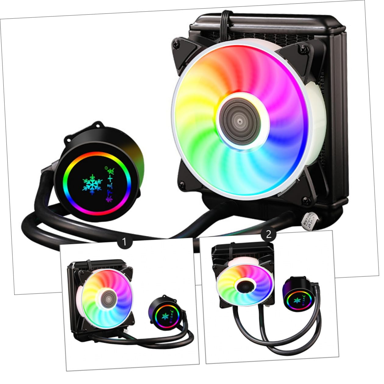 CPU Radiator Liquid Cooler for Gaming Desktop Pcs, Integrated Water Cooling System 120mm Radiator Fan, High-Efficiency CPU Cooler Suitable for Overclocking and Intensive Computing