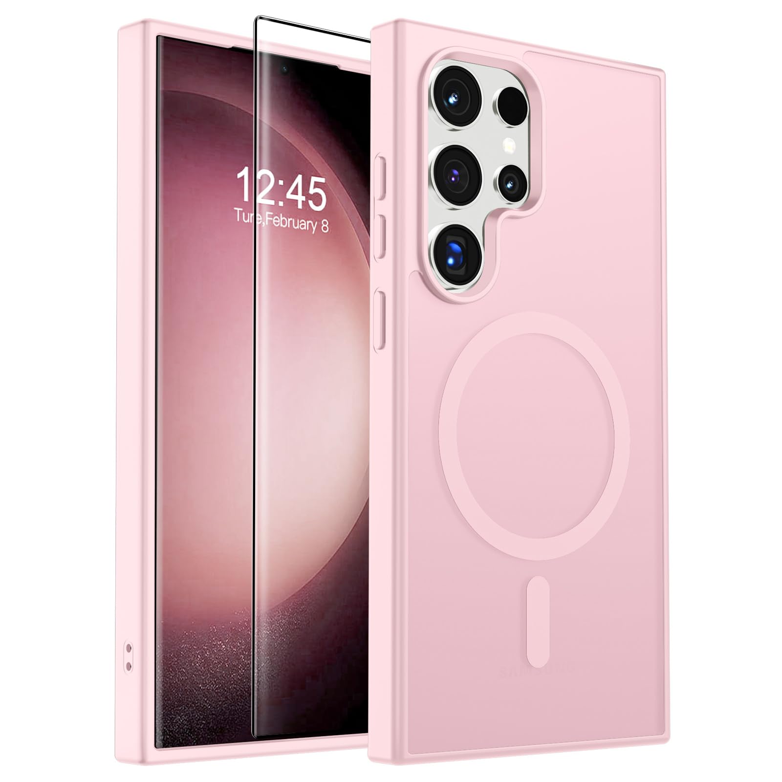SUPFINE Magnetic for Samsung Galaxy S23 Ultra Case - Pink