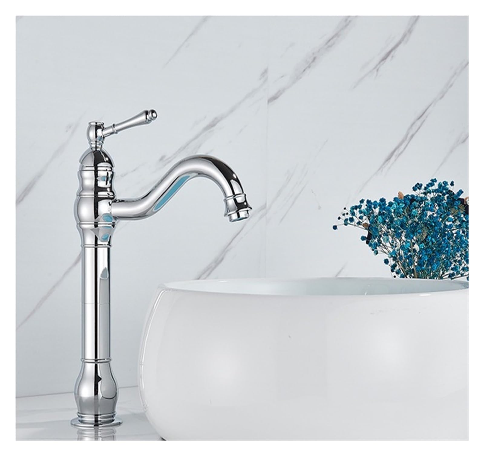 Robinetterie thermostat de lavabo laiton massif chrome H retro