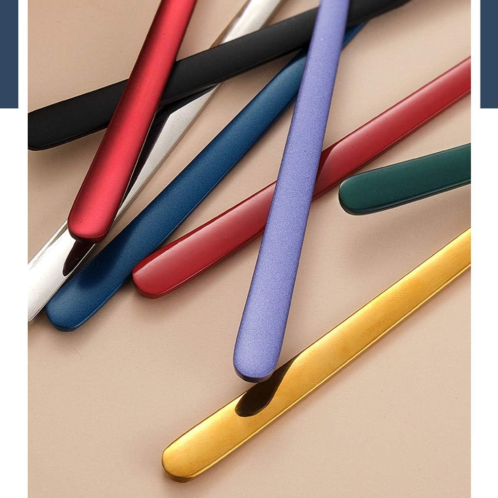 Spoon Table Spoons Four-Piece Stainless Steel Long-Handled Ice Cream Spoon Coffee Cocktail Stirring Spoon Cake Dessert Spoon Watermelon Ice Tea Spoon for Home, Kitchen Or Restaurant (Gold)