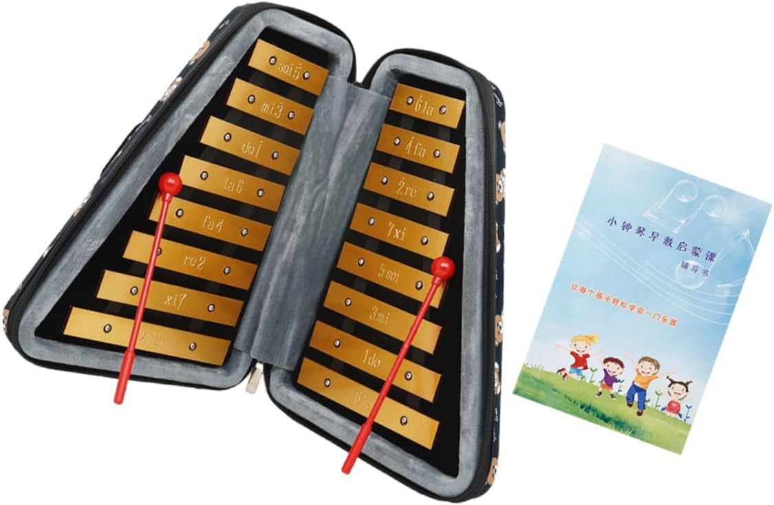LIOOBO 1 Set Portable Xylophone Music for Tone Percussion Instrument with Mallets Safe Construction for Early Learning and Development for Home Classroom