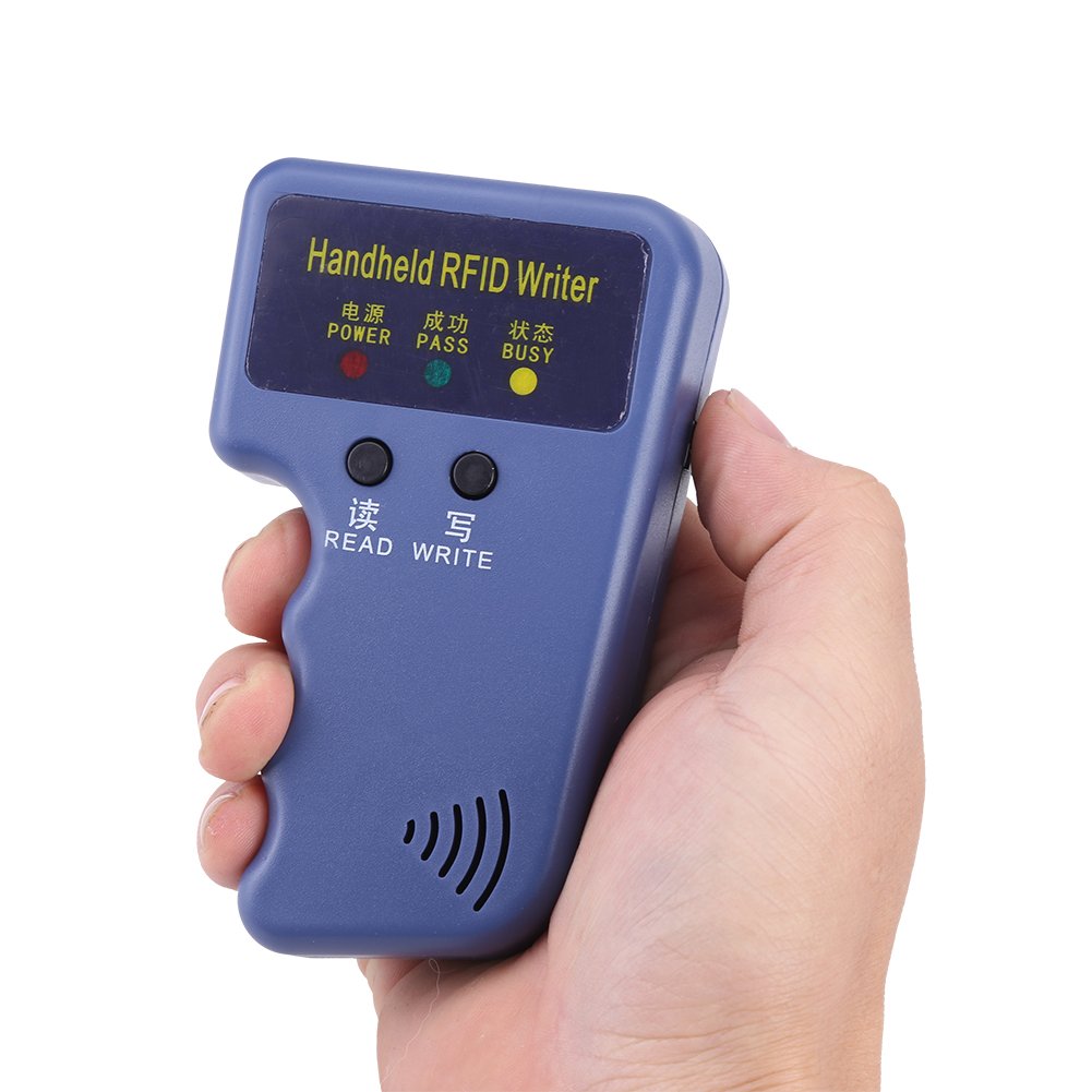 RFID-Karten-Kopierer, tragbarer Schreiber/Leser/Duplikator 125 KHz + blaues ID-Etikett 10 Stück